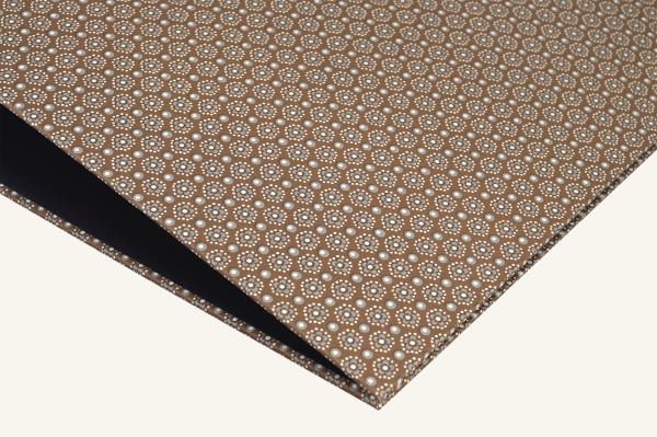 Folder with small stylized flowers, brown, beige